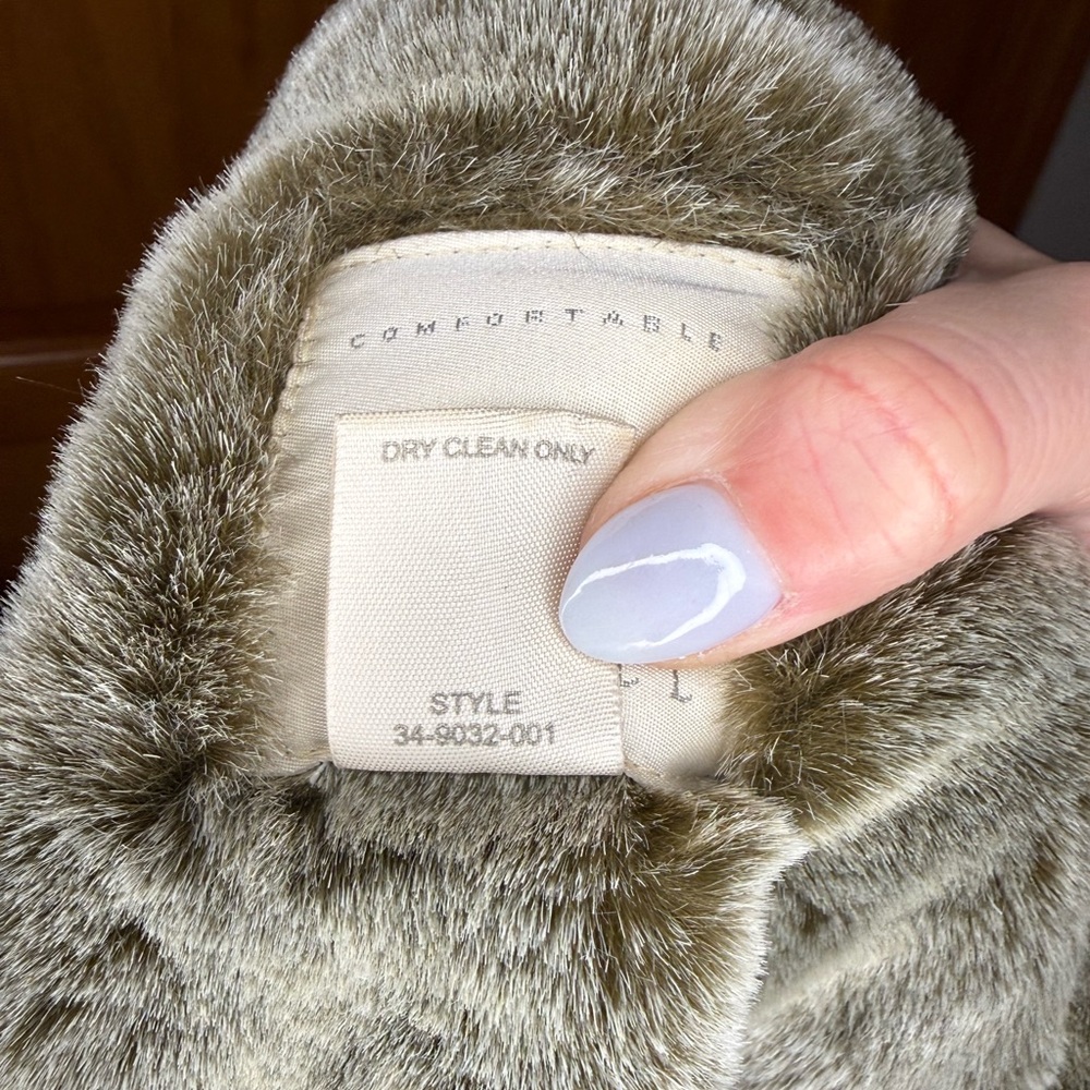 J. Jill Faux Fur Lined Wool Blend Coat Womens Size Large Tall - Picture 7 of 9